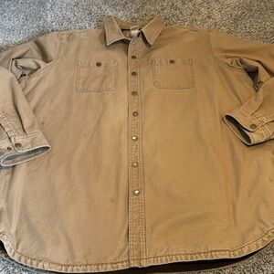 LL Bean Khatadin Iron Works Cotton Canvas Shirt Jacket- XXL Tall